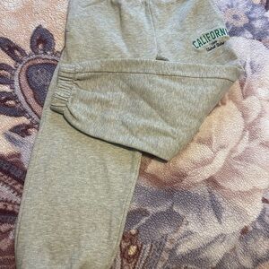 Zara Light Gray Joggers with Green Accent
